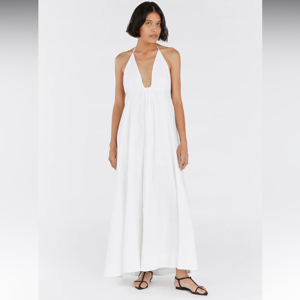 DISSH Sicily White Linen Maxi Dress